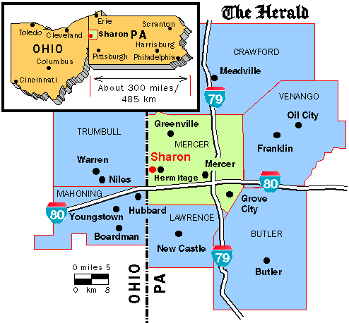 map of where Sharon is